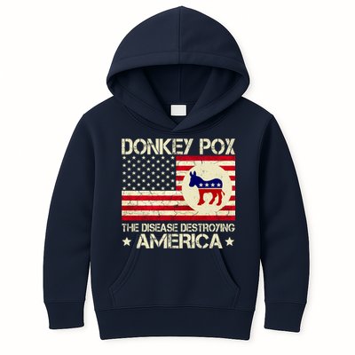 Donkey Pox The Disease Destroying America Funny Anti Biden Kids Hoodie