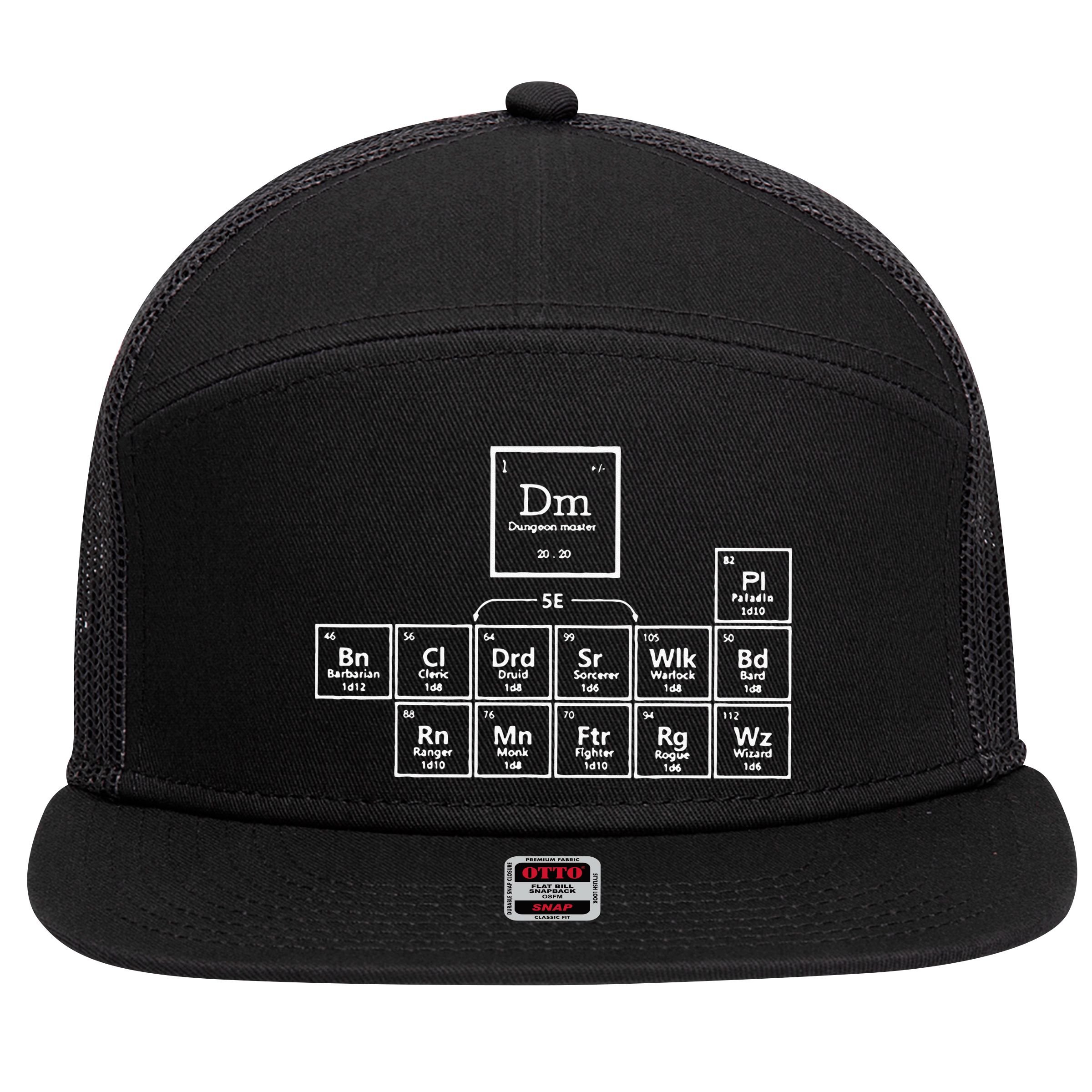 DnD Periodic Table 7 Panel Mesh Trucker Snapback Hat