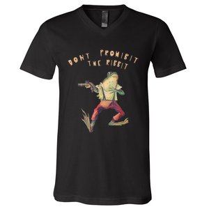 Don't Prohibit The Ribbit Frog V-Neck T-Shirt