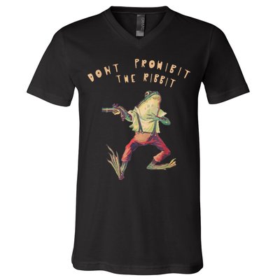 Don't Prohibit The Ribbit Frog V-Neck T-Shirt