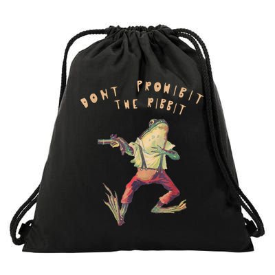 Don't Prohibit The Ribbit Frog Drawstring Bag