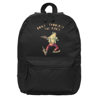 Don't Prohibit The Ribbit Frog 16 in Basic Backpack