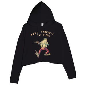 Don't Prohibit The Ribbit Frog Crop Fleece Hoodie