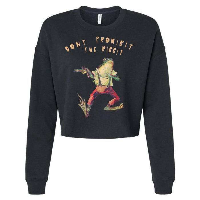 Don't Prohibit The Ribbit Frog Cropped Pullover Crew