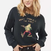 Don't Prohibit The Ribbit Frog Cropped Pullover Crew