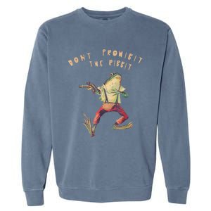 Don't Prohibit The Ribbit Frog Garment-Dyed Sweatshirt