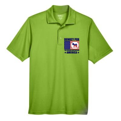 Donkey Pox The Disease Destroying America Vintage USA Funny Men's Origin Performance Piqué Polo