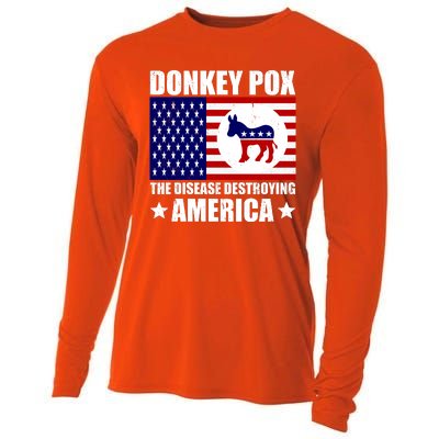 Donkey Pox The Disease Destroying America Vintage USA Funny Cooling Performance Long Sleeve Crew