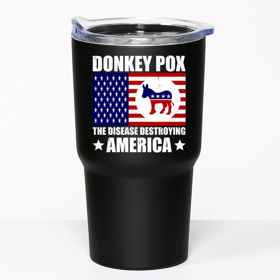 Donkey Pox The Disease Destroying America Vintage USA Funny Tumbler