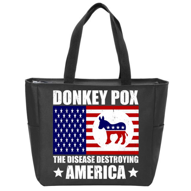 Donkey Pox The Disease Destroying America Vintage USA Funny Zip Tote Bag