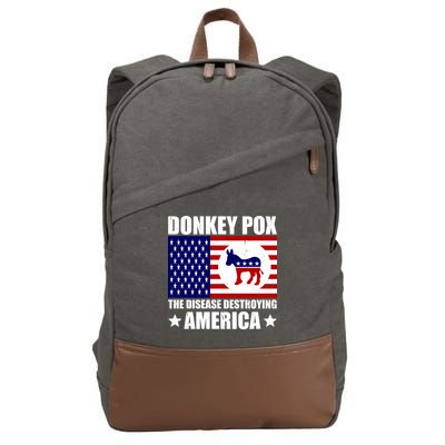 Donkey Pox The Disease Destroying America Vintage USA Funny Cotton Canvas Backpack