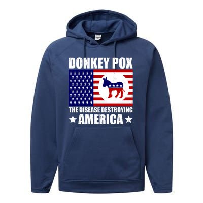 Donkey Pox The Disease Destroying America Vintage USA Funny Performance Fleece Hoodie