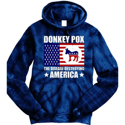 Donkey Pox The Disease Destroying America Vintage USA Funny Tie Dye Hoodie