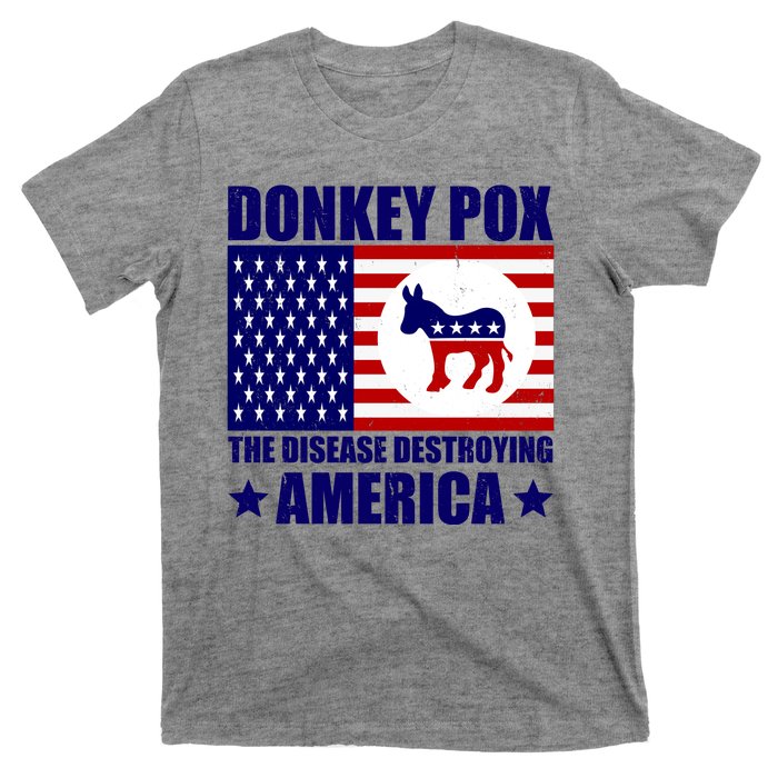 Donkey Pox The Disease Destroying America Vintage USA Funny T-Shirt