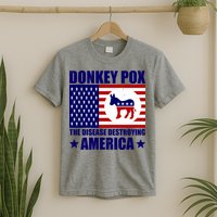 Donkey Pox The Disease Destroying America Vintage USA Funny T-Shirt