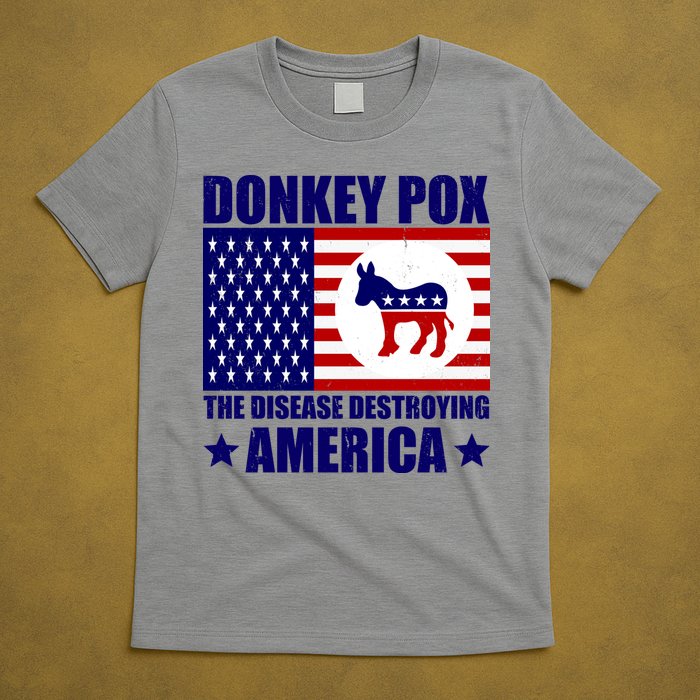 Donkey Pox The Disease Destroying America Vintage USA Funny T-Shirt