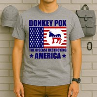 Donkey Pox The Disease Destroying America Vintage USA Funny T-Shirt