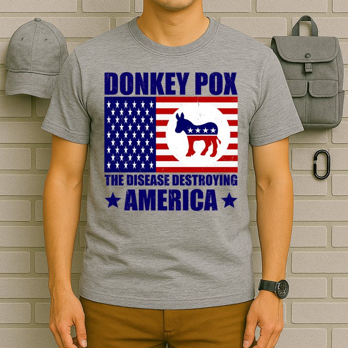 Donkey Pox The Disease Destroying America Vintage USA Funny T-Shirt