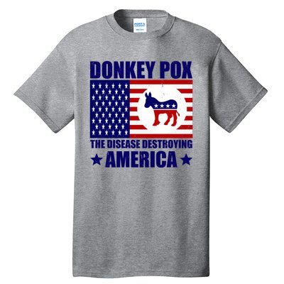 Donkey Pox The Disease Destroying America Vintage USA Funny Tall T-Shirt