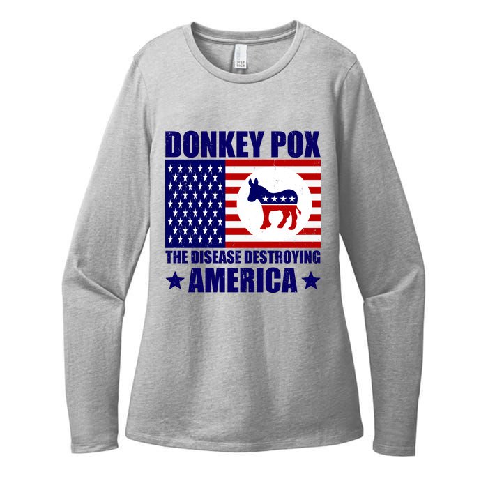 Donkey Pox The Disease Destroying America Vintage USA Funny Womens CVC Long Sleeve Shirt