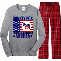 Donkey Pox The Disease Destroying America Vintage USA Funny Long Sleeve Pajama Set