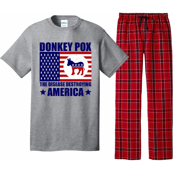 Donkey Pox The Disease Destroying America Vintage USA Funny Pajama Set