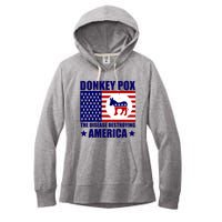 Donkey Pox The Disease Destroying America Vintage USA Funny Women's Fleece Hoodie