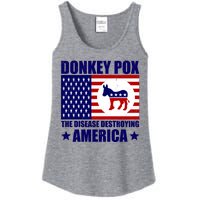 Donkey Pox The Disease Destroying America Vintage USA Funny Ladies Essential Tank