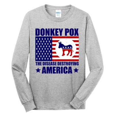 Donkey Pox The Disease Destroying America Vintage USA Funny Tall Long Sleeve T-Shirt