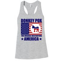 Donkey Pox The Disease Destroying America Vintage USA Funny Women's Racerback Tank