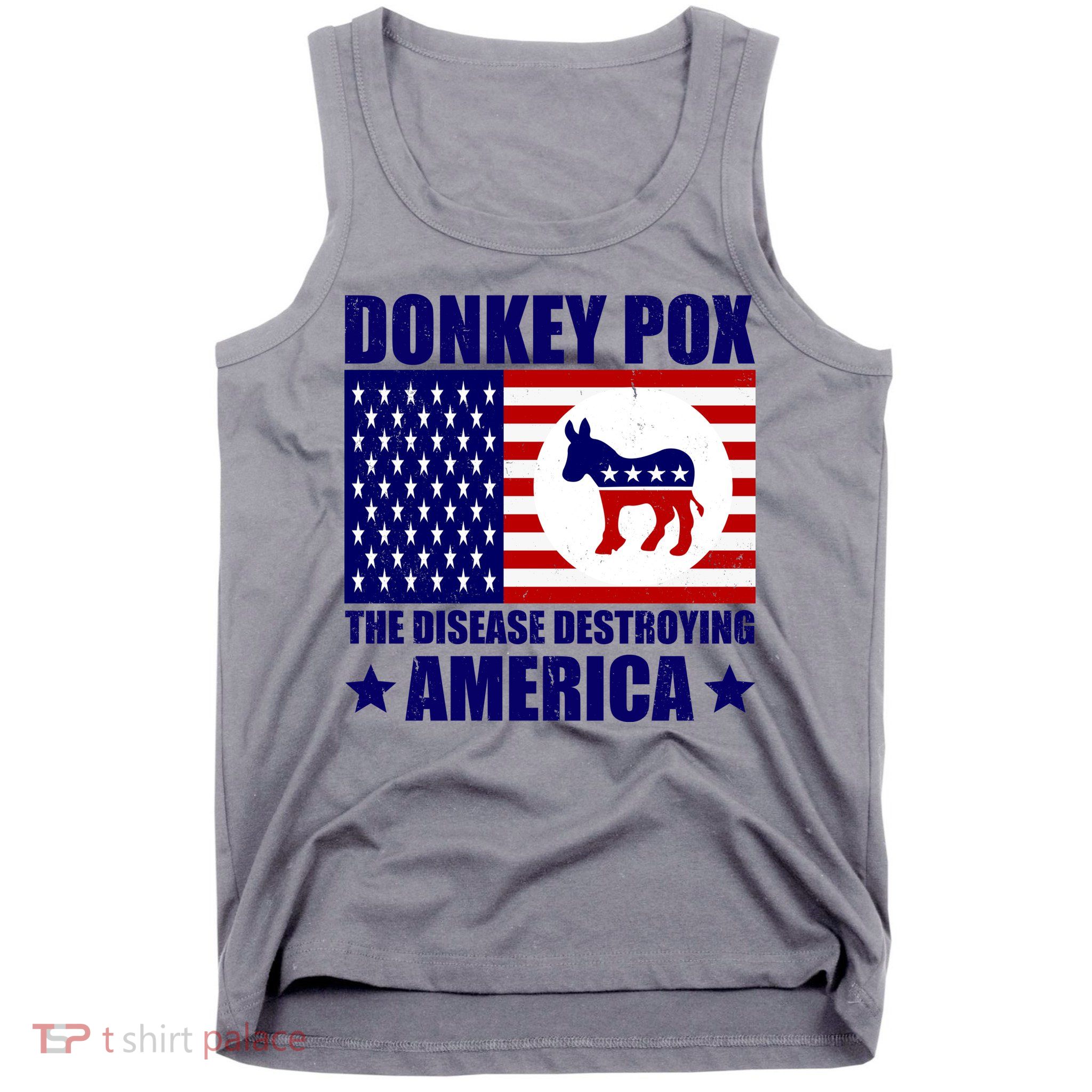 Donkey Pox The Disease Destroying America Vintage USA Funny Tank Top