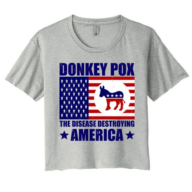 Donkey Pox The Disease Destroying America Vintage USA Funny Crop Top