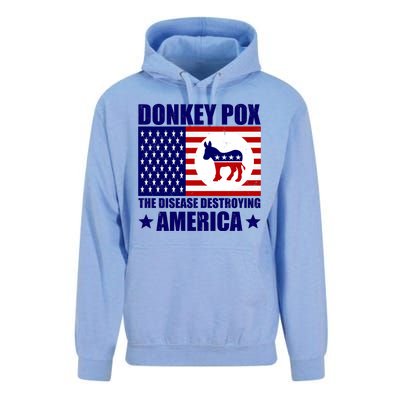 Donkey Pox The Disease Destroying America Vintage USA Funny Unisex Surf Hoodie