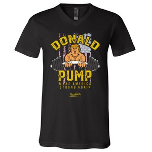 Donald Pump Trump Gym Trump Workout Trump V-Neck T-Shirt