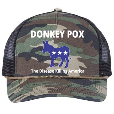 Donkey Pox The Disease Killing America Retro Rope Trucker Hat Cap