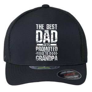 Dad Promoted To Grandpa With Dad Grandpa Funny Gift Flexfit Unipanel Trucker Cap