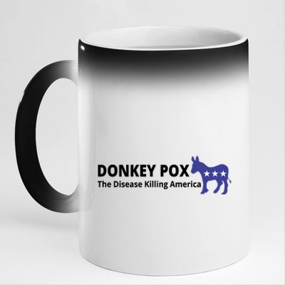 Donkey Pox The Disease Killing America Funny 11oz Black Color Changing Mug