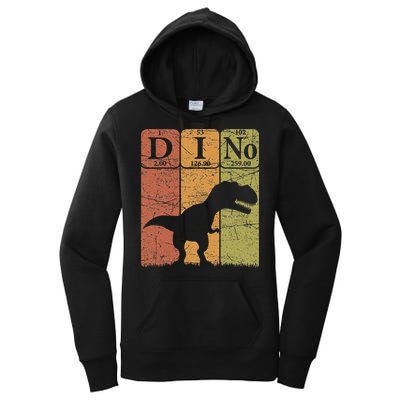 Dinosaur Periodic Table Elements T Rex Dino Paleontologist Women's Pullover Hoodie