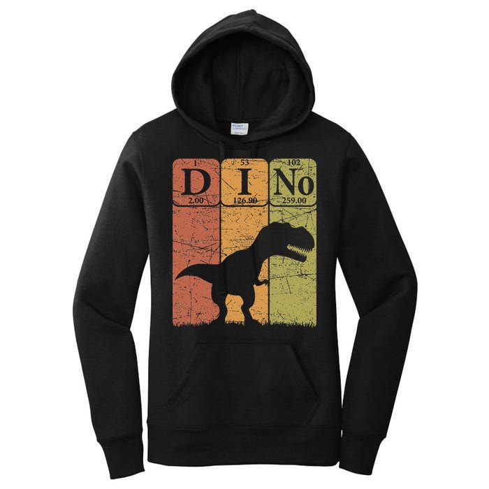 Dinosaur Periodic Table Elements T Rex Dino Paleontologist Women's Pullover Hoodie