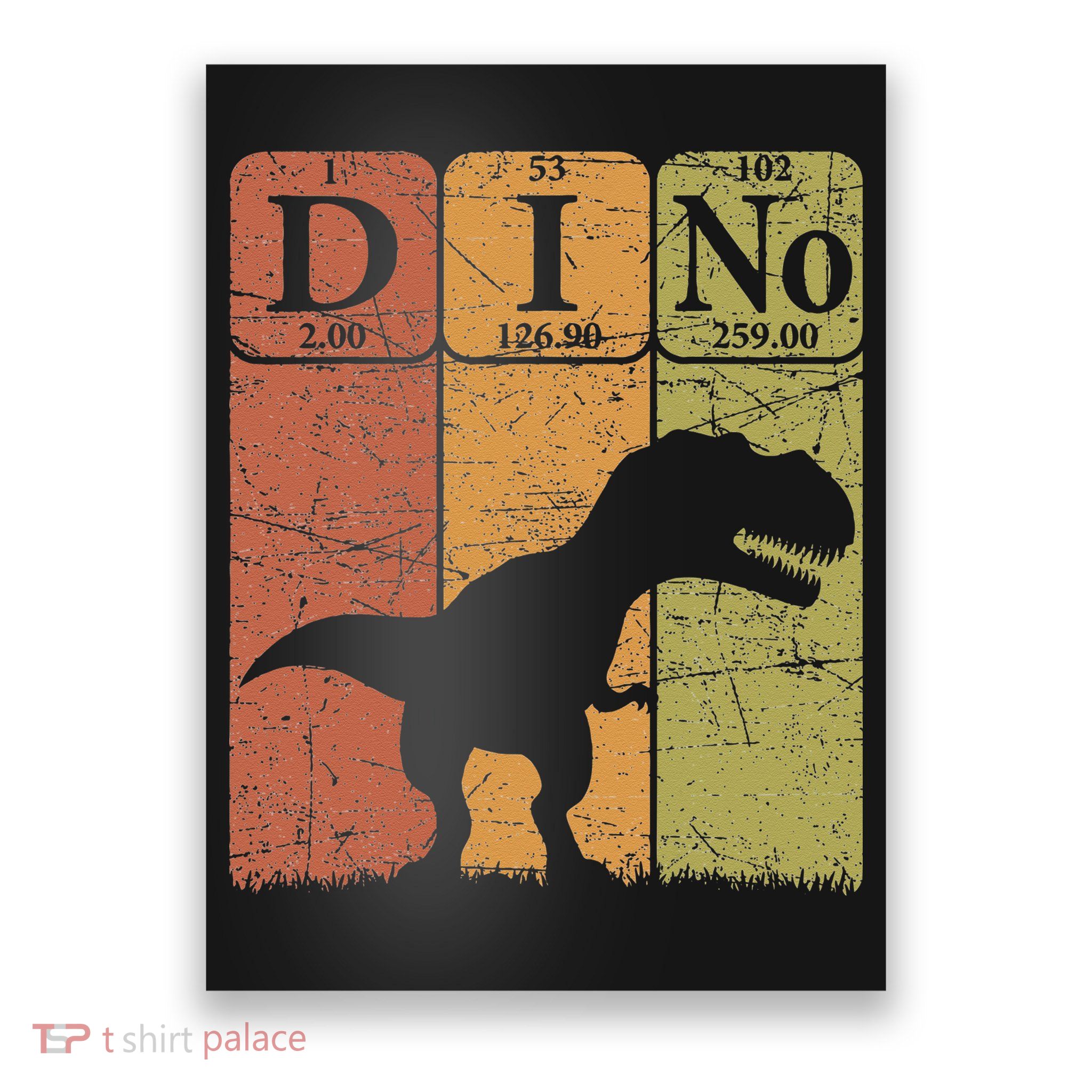 Dinosaur Periodic Table Elements T Rex Dino Paleontologist Poster