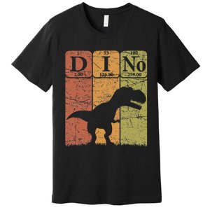 Dinosaur Periodic Table Elements T Rex Dino Paleontologist Premium T-Shirt