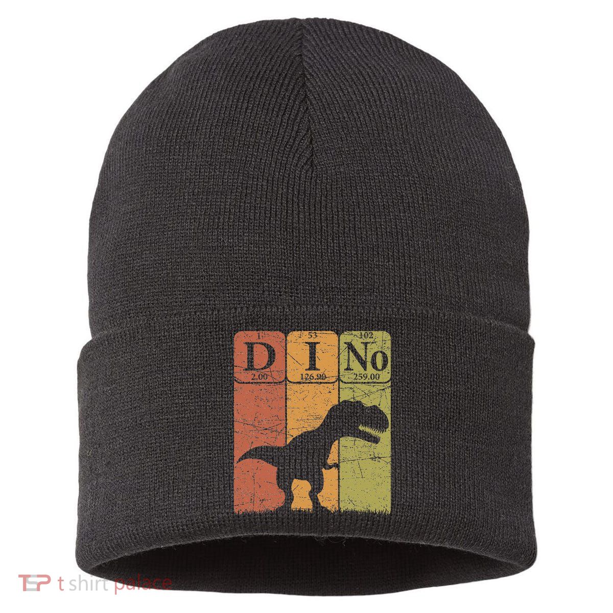 Dinosaur Periodic Table Elements T Rex Dino Paleontologist Sustainable Knit Beanie