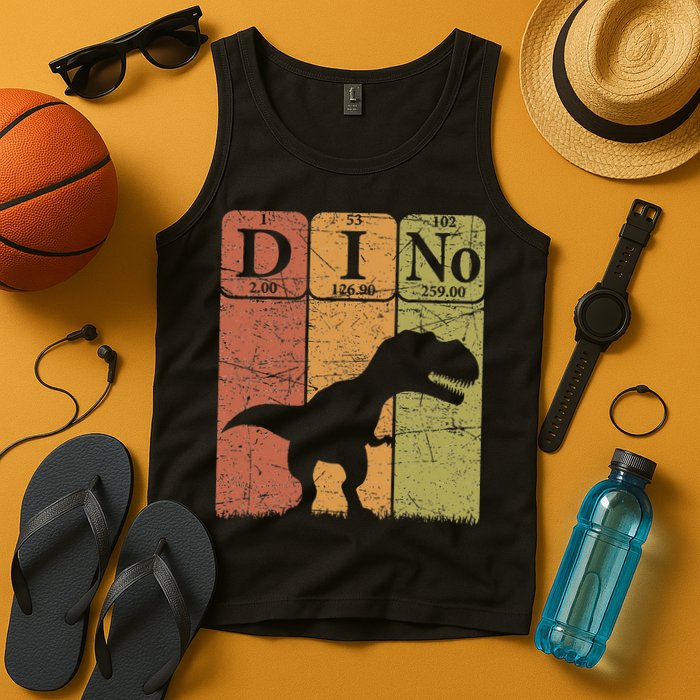 Dinosaur Periodic Table Elements T Rex Dino Paleontologist Tank Top