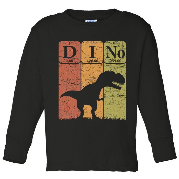 Dinosaur Periodic Table Elements T Rex Dino Paleontologist Toddler Long Sleeve Shirt