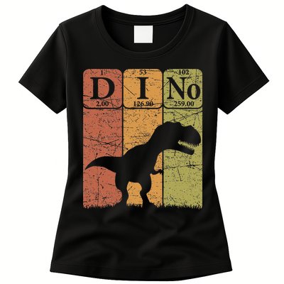 Dinosaur Periodic Table Elements T Rex Dino Paleontologist Womens T-Shirt