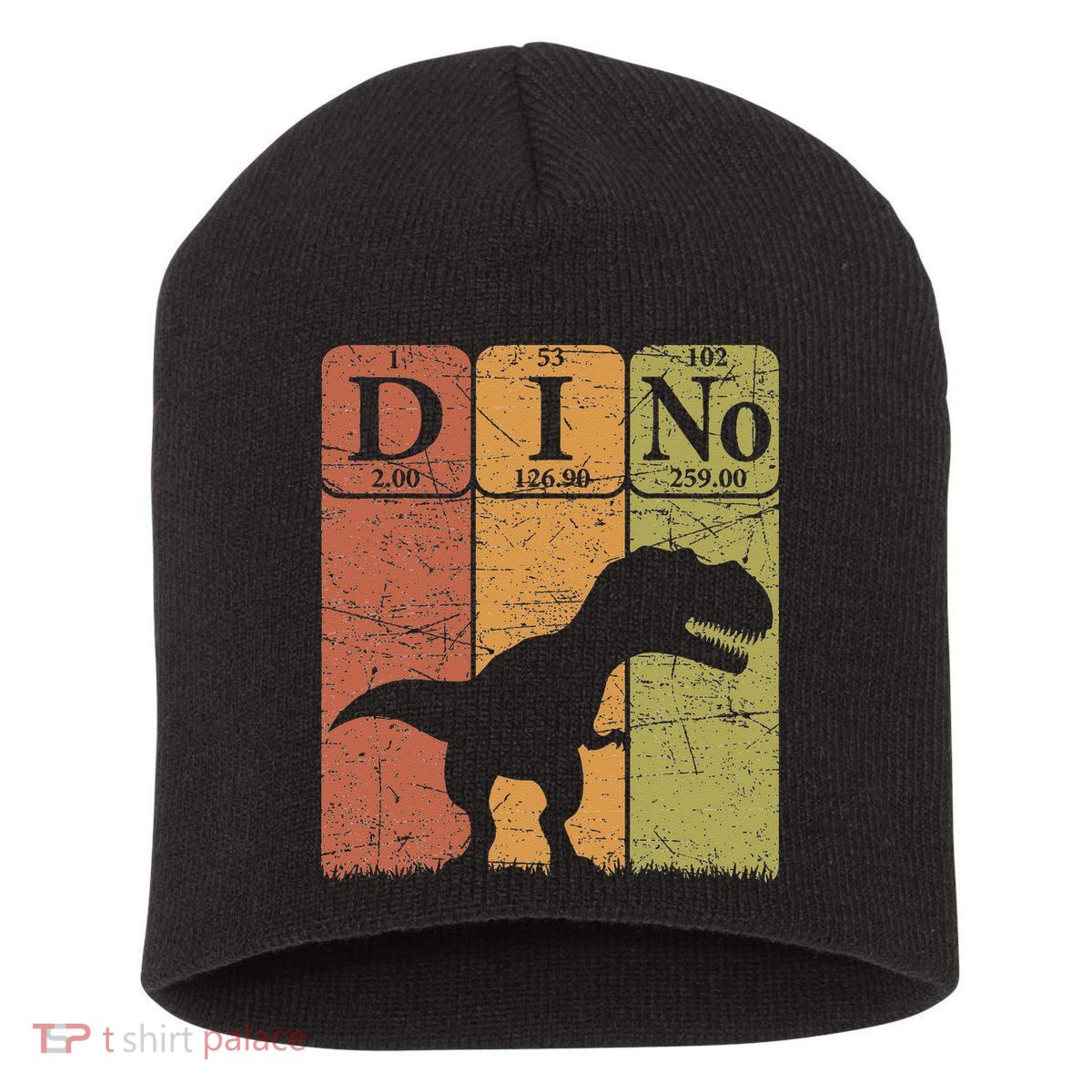 Dinosaur Periodic Table Elements T Rex Dino Paleontologist Short Acrylic Beanie