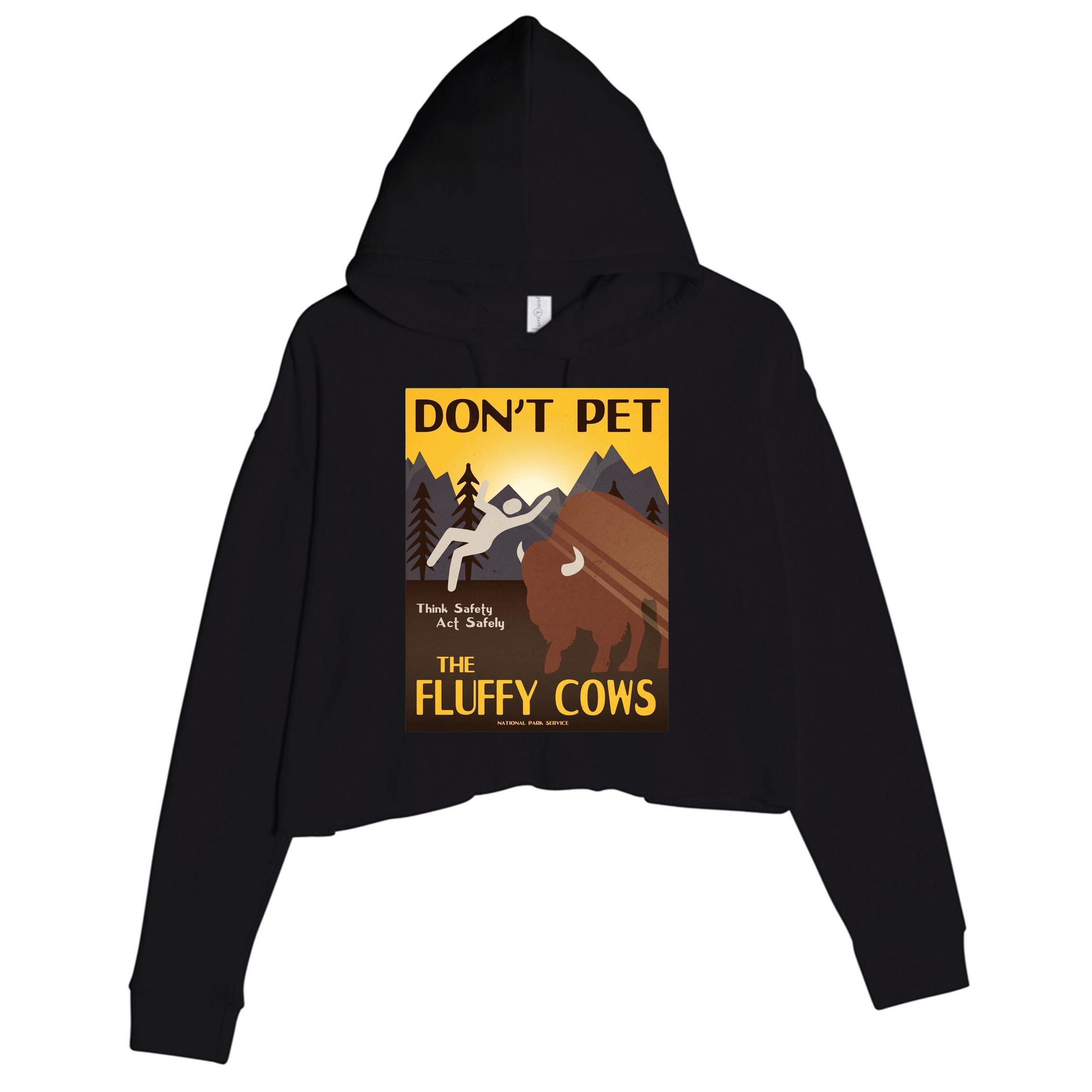 Dont Pet The Fluffy Cows Crop Fleece Hoodie