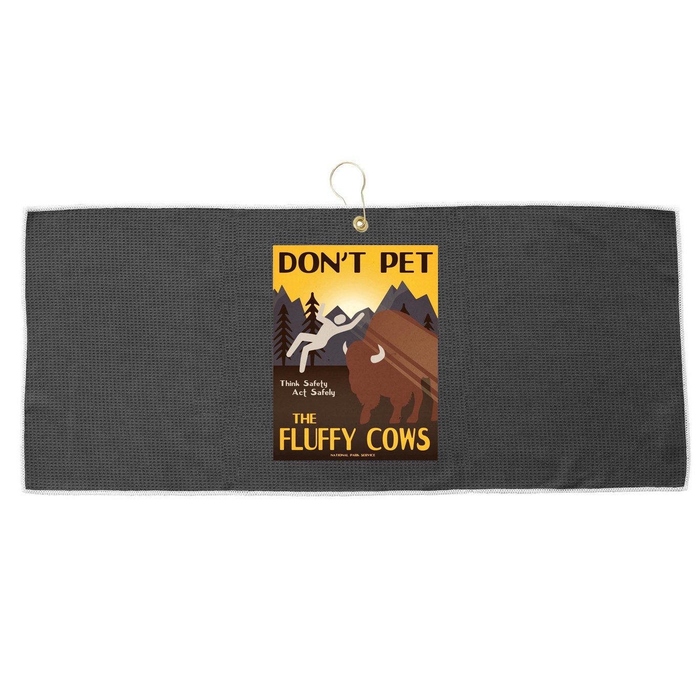 Dont Pet The Fluffy Cows Large Microfiber Waffle Golf Towel