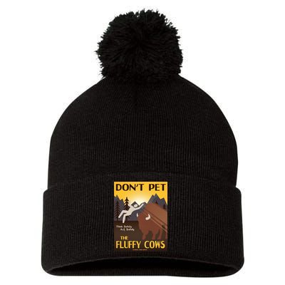 Dont Pet The Fluffy Cows Pom Pom 12in Knit Beanie