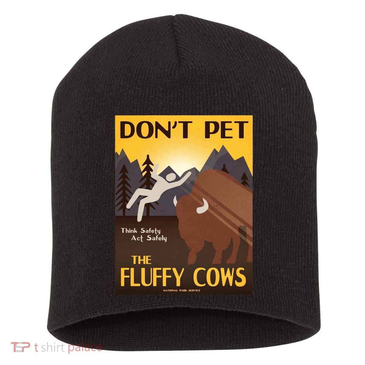 Dont Pet The Fluffy Cows Short Acrylic Beanie